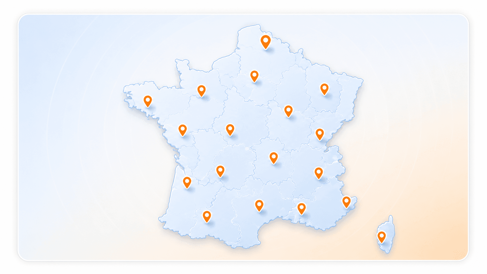 Carte des espaces de travail Dizalica en France
